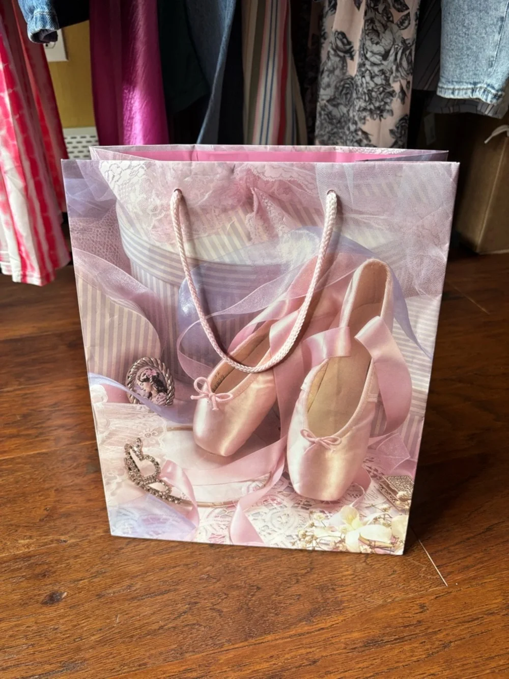 Vintage Flomo Pink Ballet Slippers Gift Bag